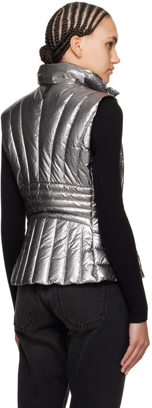Mackage Women's Lilyan Metallic Laminate Down Vest In Gunmetal