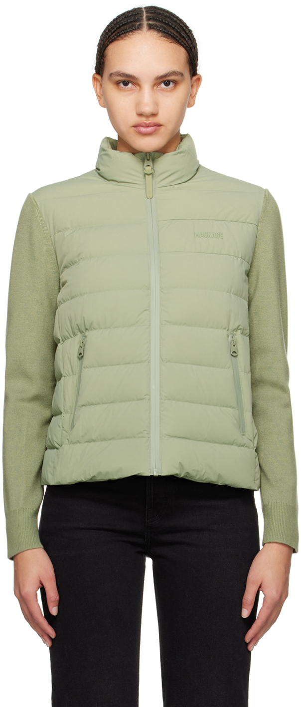 ★MACKAGE カーキ Oceane-City ダウンジャケット Oceane, Light down mixed-media jacket for ladies | Mackage® US