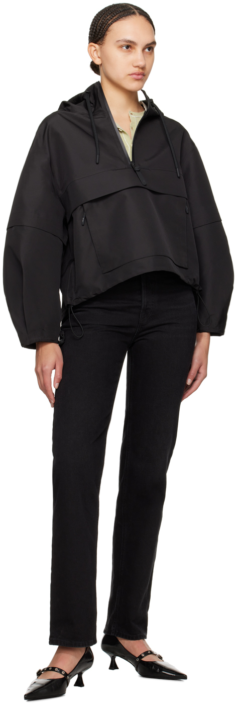 Mackage Demie Zippered Casual Jacket In Black-trench