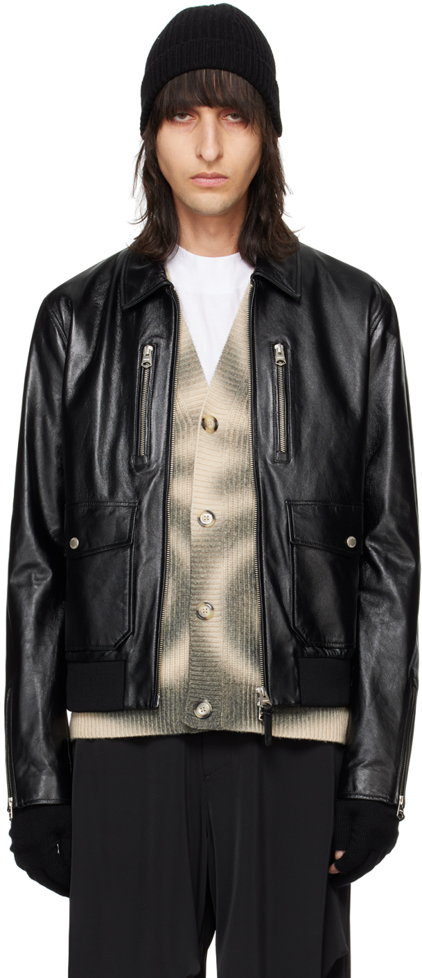 Shop Mackage Black Chance Leather Jacket