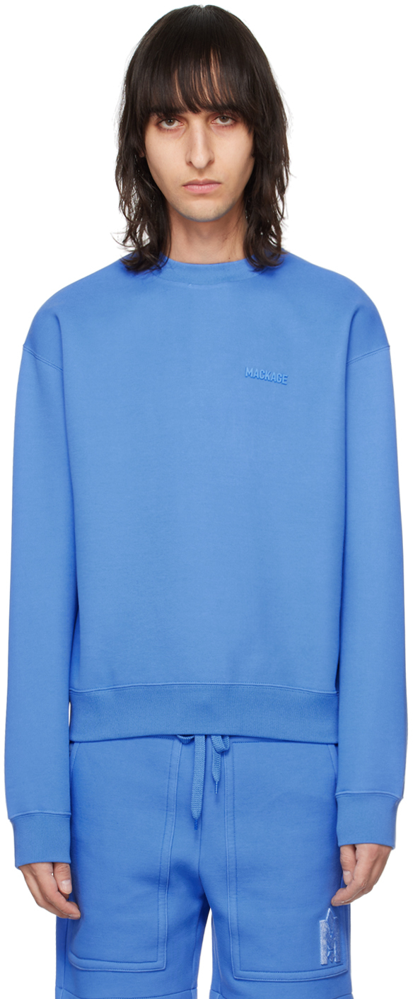 Shop Mackage Blue Julian Sweatshirt In Celestial Blue