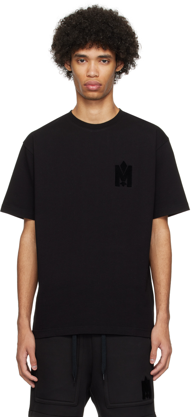 MACKAGE: Black Flocked T-Shirt | SSENSE Canada
