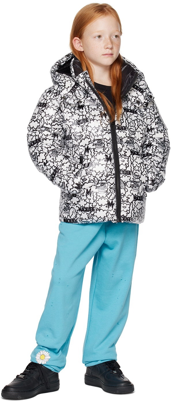 Mackage X Matthew Langille Kids' Jesse Water Repellent 800 Fill Power Recycled Down Jacket With Hood In Print