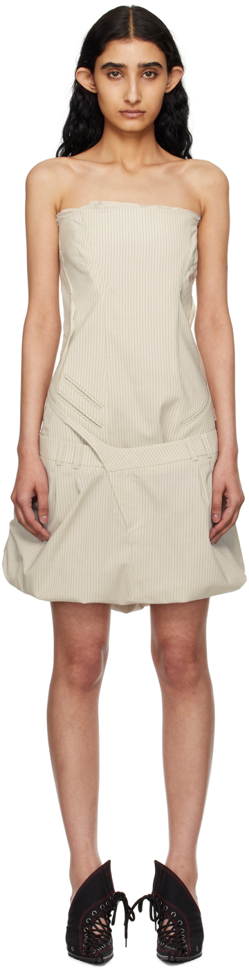Off-White Deconstructed Minidress by Ottolinger on Sale