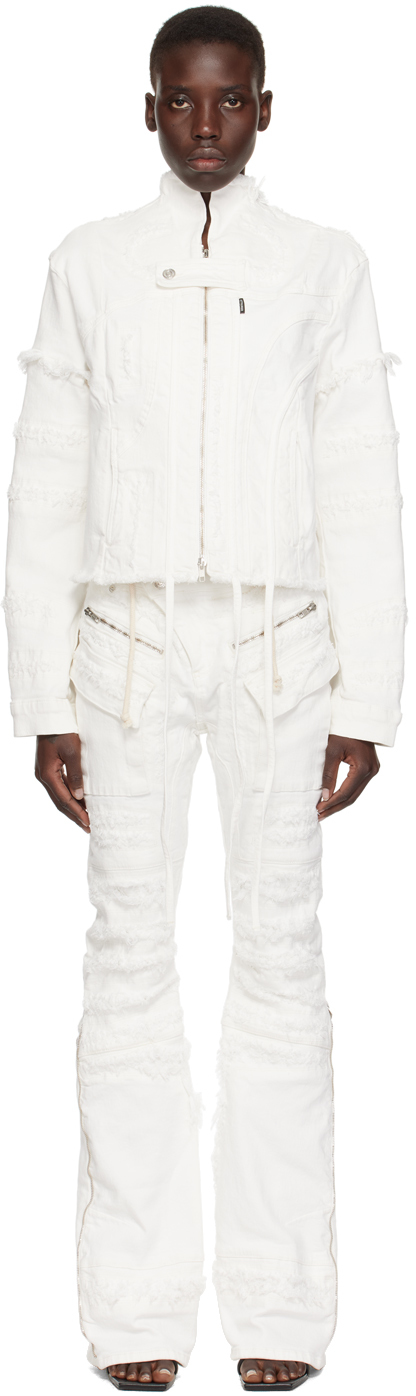 White Cropped Denim Jacket