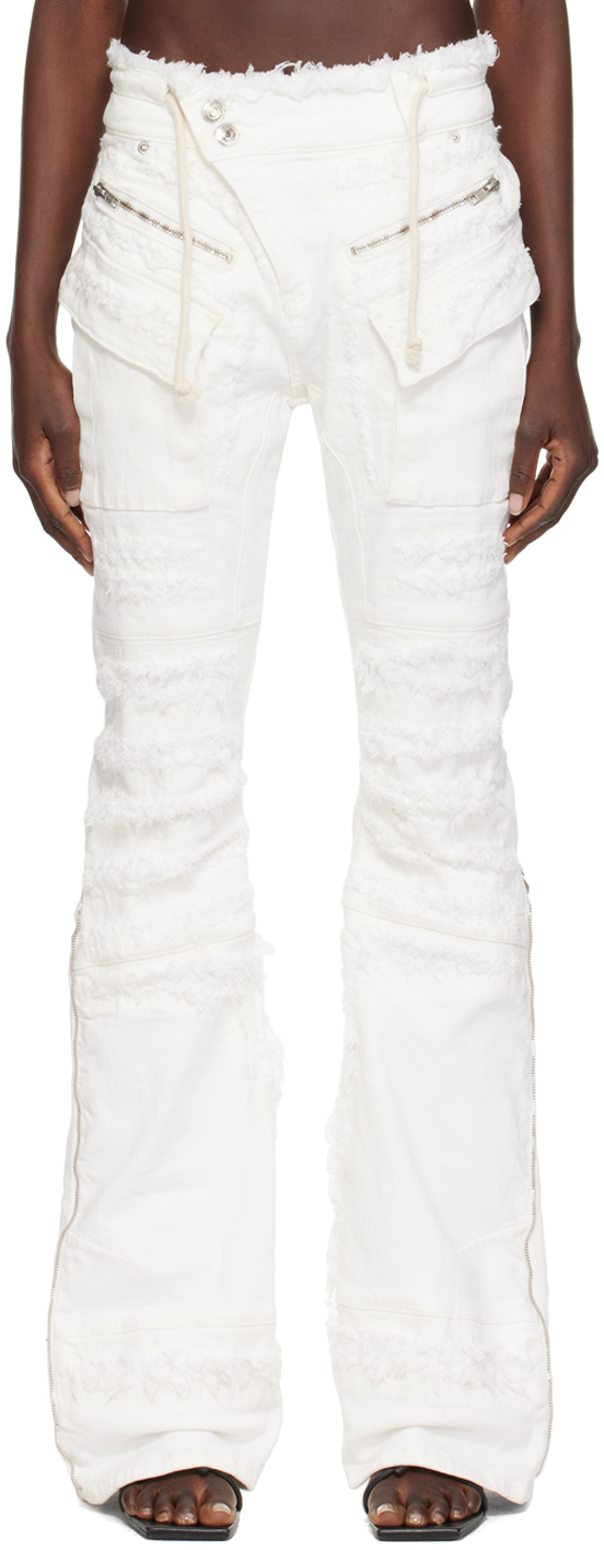 White Frayed Jeans