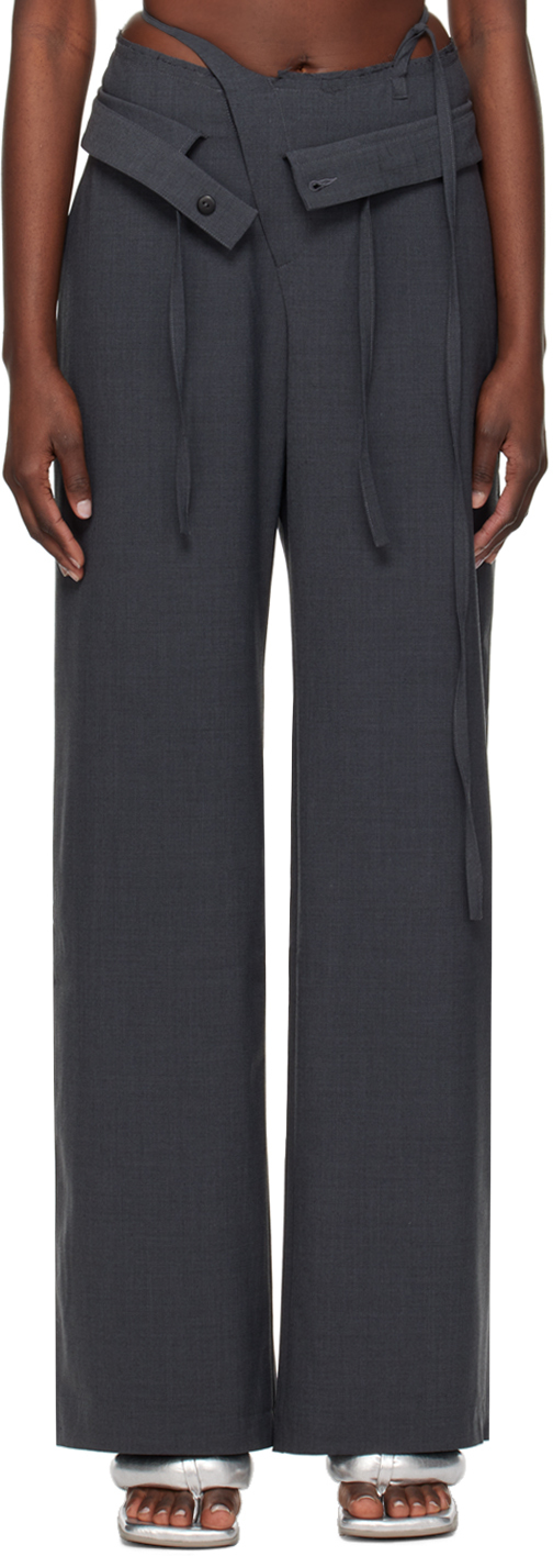 Shop Ottolinger Ssense Exclusive Gray Trousers In Anthracite Anthra