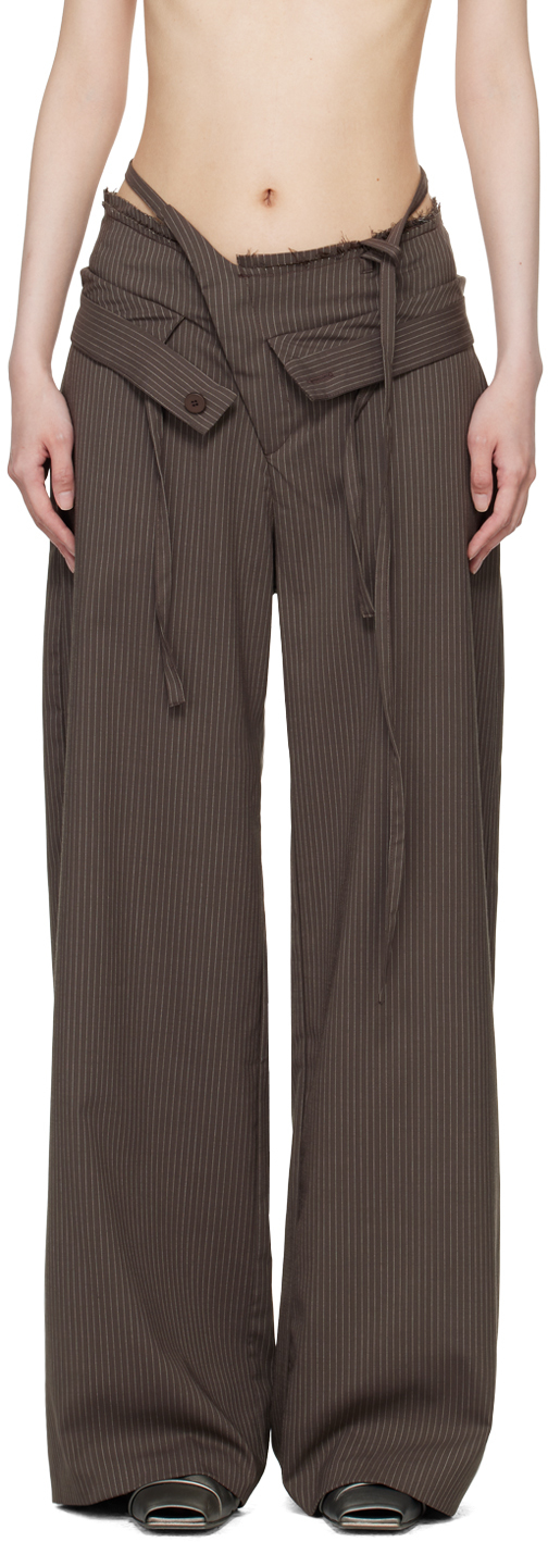 Brown Double Fold Trousers