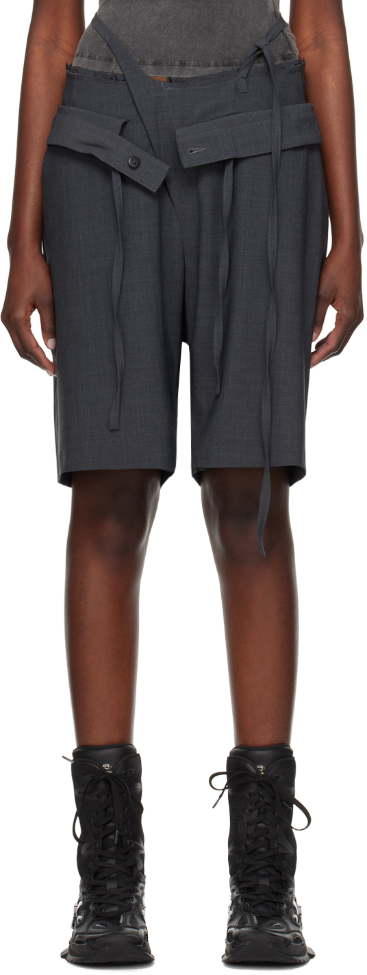 Shop Ottolinger Ssense Exclusive Gray Shorts In Anthracite Anthra