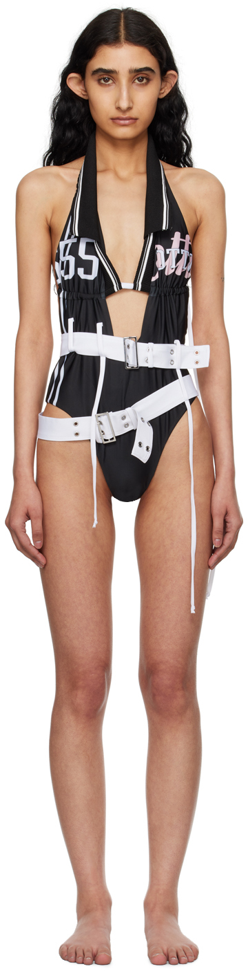 Shop Ottolinger Black Belted One-piece Swimsuit