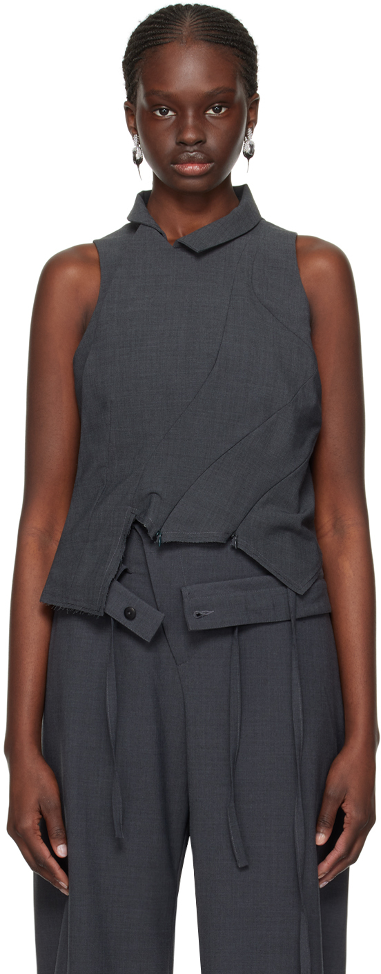 Shop Ottolinger Ssense Exclusive Gray Tank Top In Anthracite Anthra