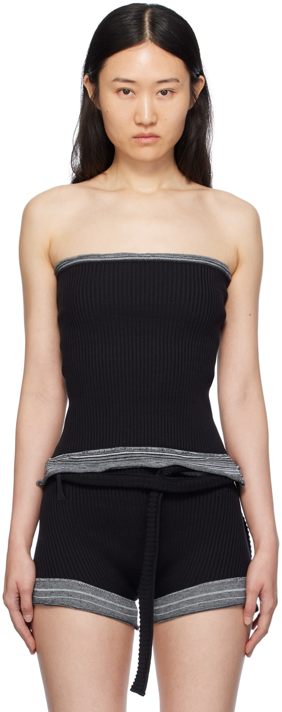 Black Fringes Tube Top