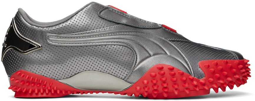 Shop Ottolinger Silver & Red Puma Edition Mostro Lo Sneakers In Puma Aged Silver-red