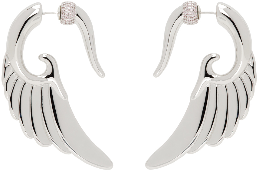 Ottolinger Silver Wing Earrings In Metallic