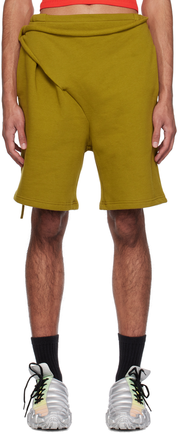 Ottolinger Green Wrap Shorts In Military Green
