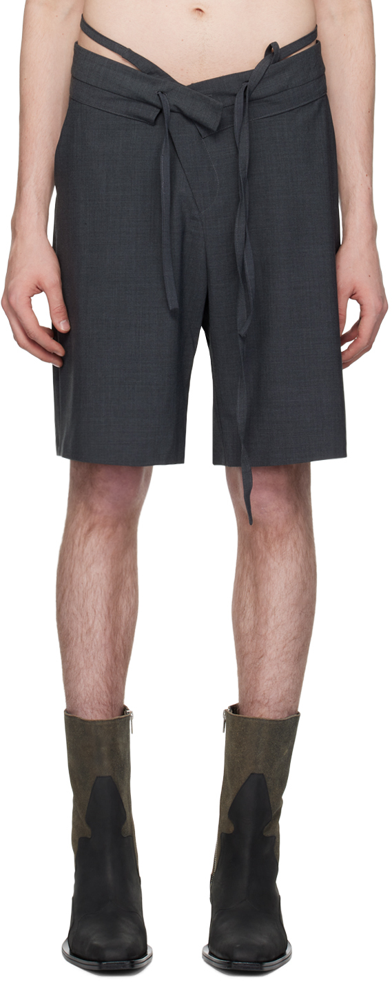 SSENSE Exclusive Gray Double Fold Shorts