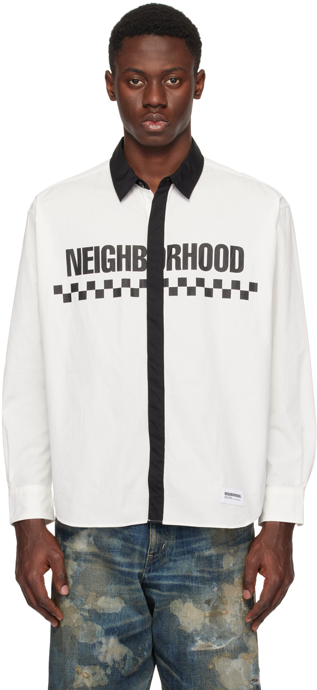 Neighborhood White Tie Shirt In Black