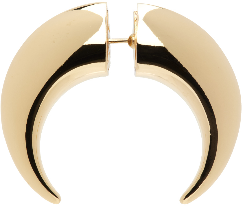 Shop Marine Serre Gold Regenerated Moon Stud Single Earring In Mt50