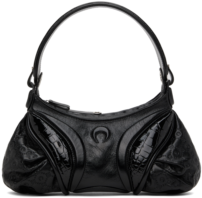 Black Embossed Leather Futura Bag