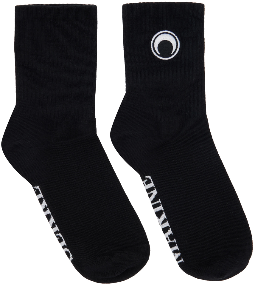 Black Organic Cotton Rib Ankle Socks