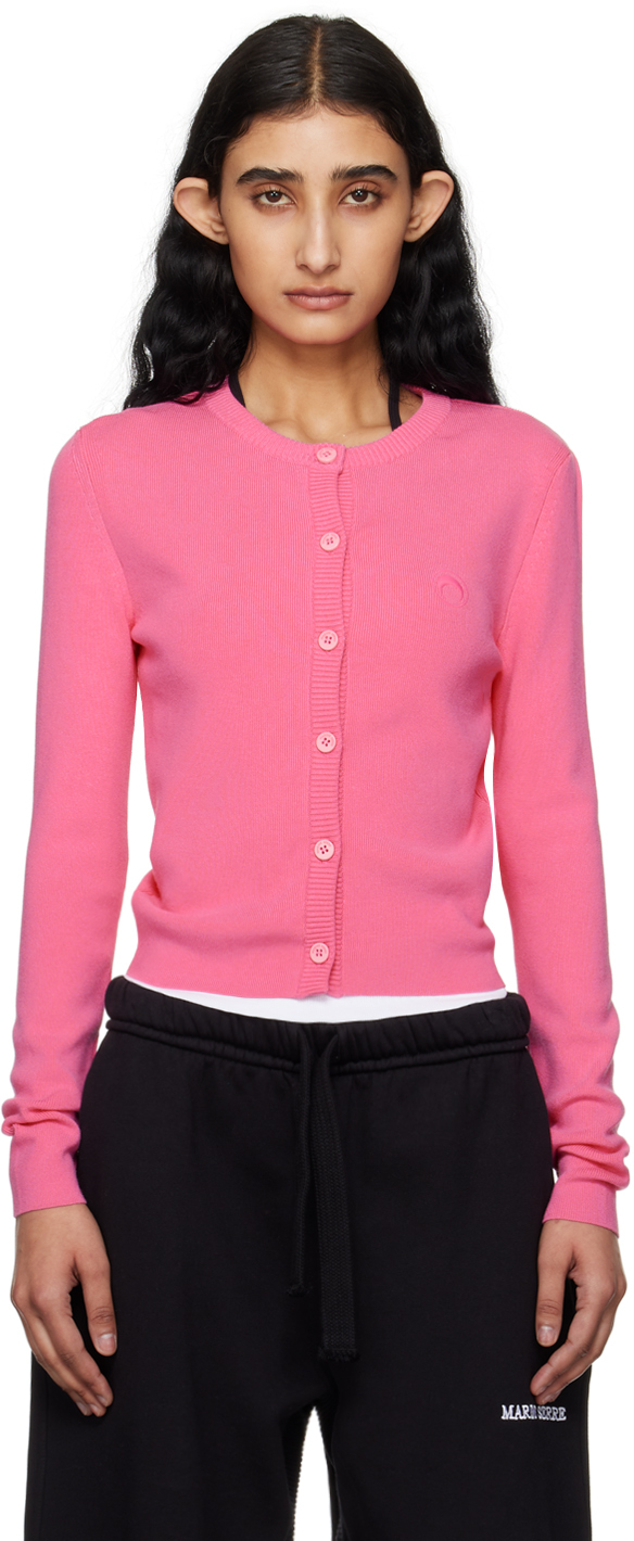 Shop Marine Serre Pink Core Cardigan In Pk30 Pink