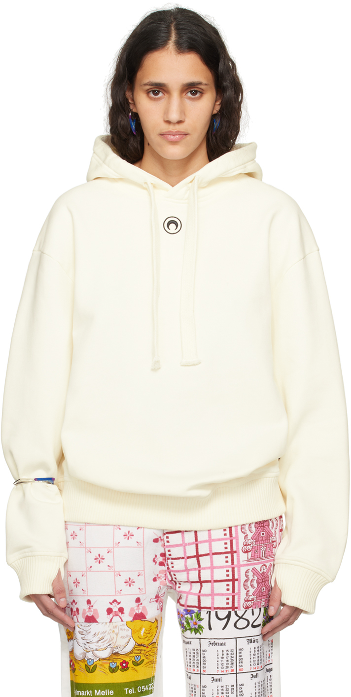 Off-White Printed Hoodie by Marine Serre on Sale