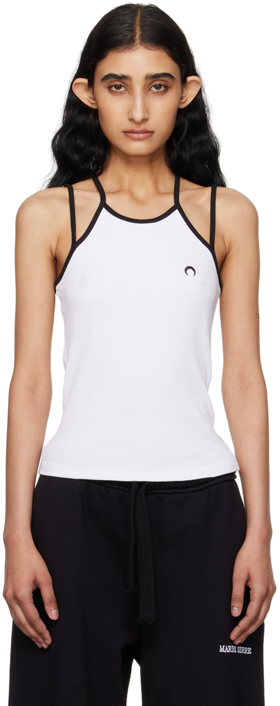 Marine Serre Ssense Exclusive White All Over Moon Sports Bra in