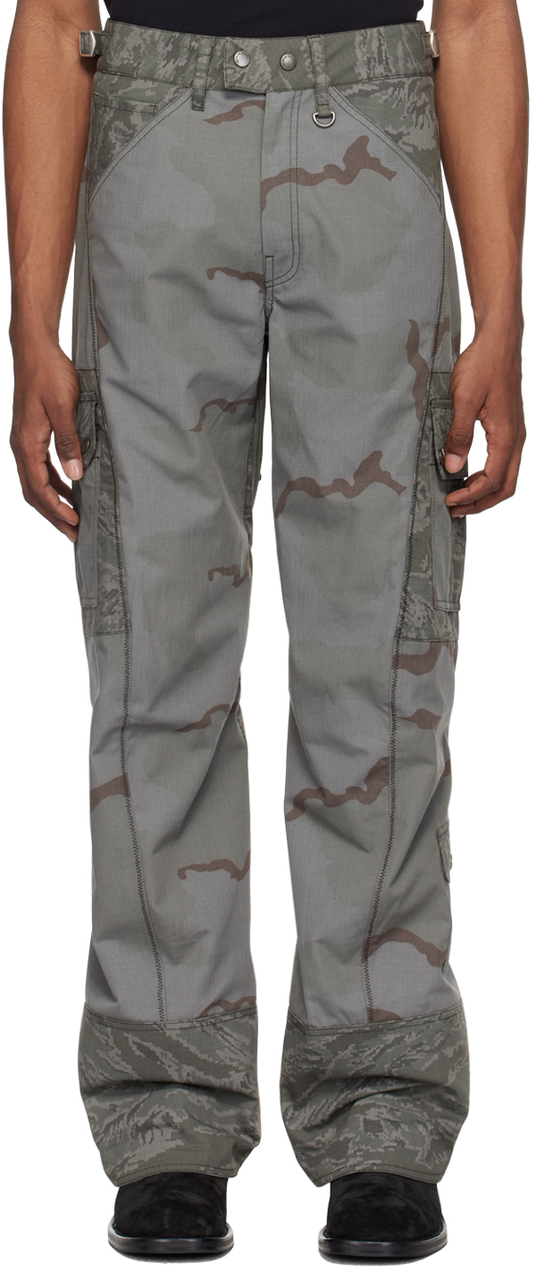 Shop Marine Serre Gray Regenerated Cargo Pants In Gr90 Dark Grey