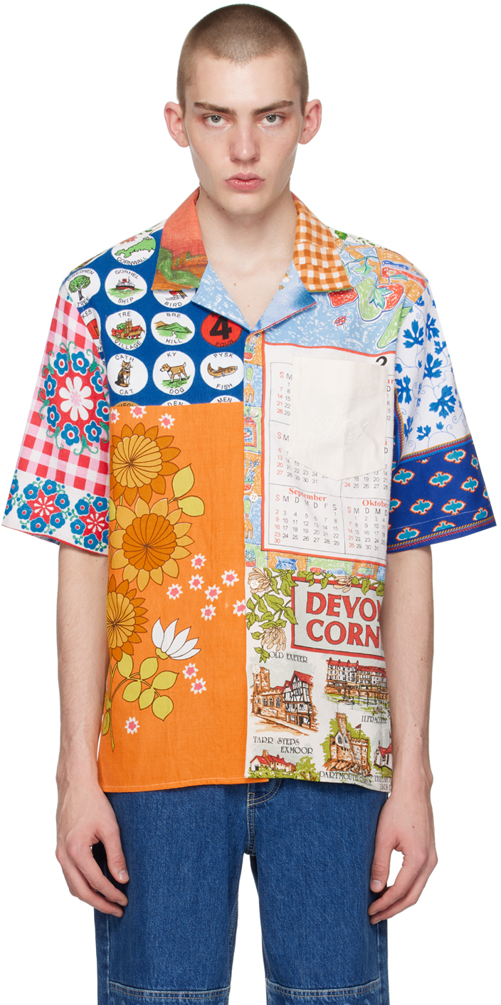 Multicolor Regenerated Household Shirt by Marine Serre on Sale