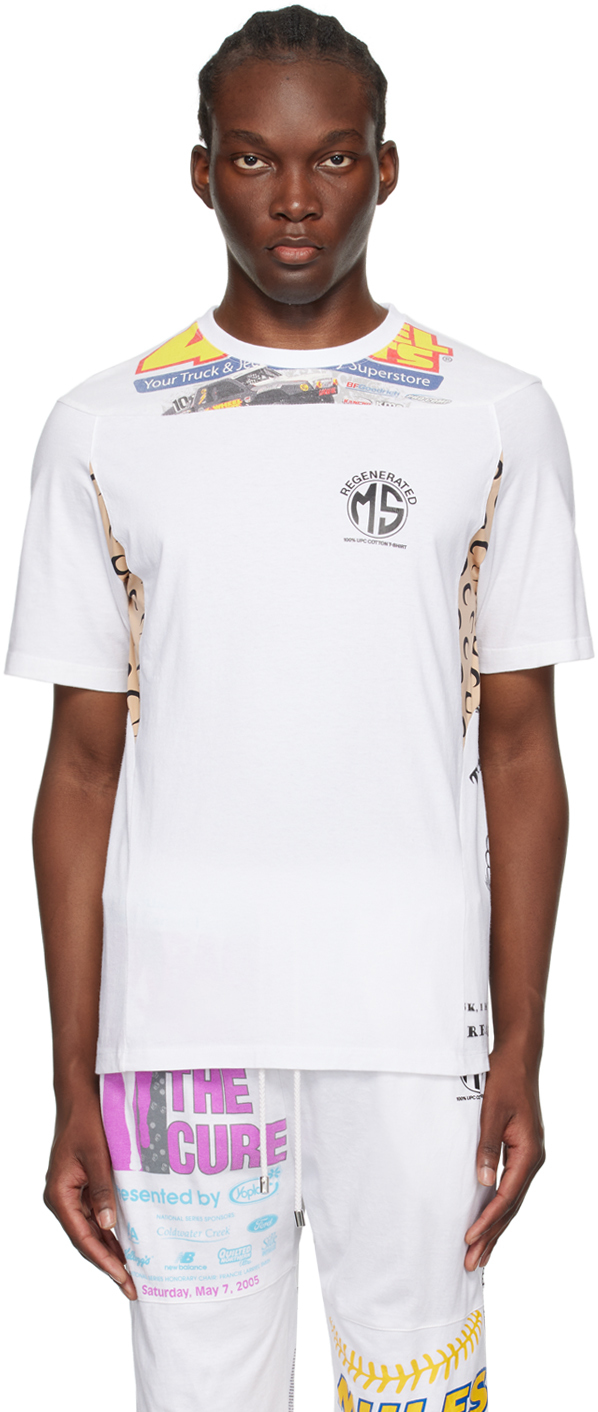 Marine Serre White Regenerated Graphic T-shirt In Wh10 White