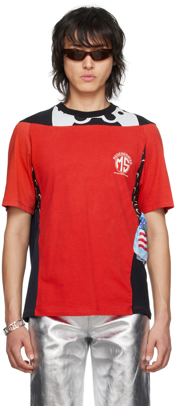 Marine Serre Red Regenerated T-shirt In Rd10 Red