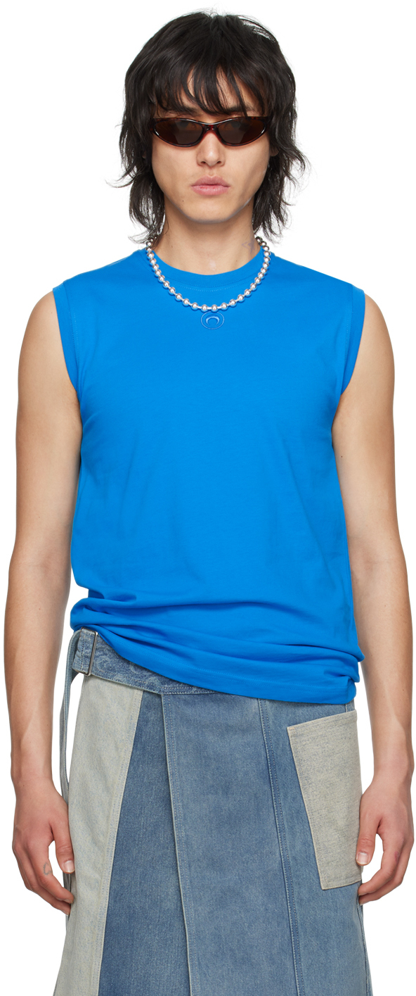 Blue Sleeveless T-Shirt