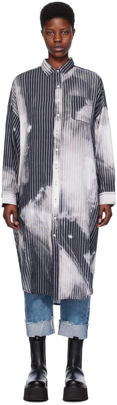 Black & Gray Striped Maxi Dress