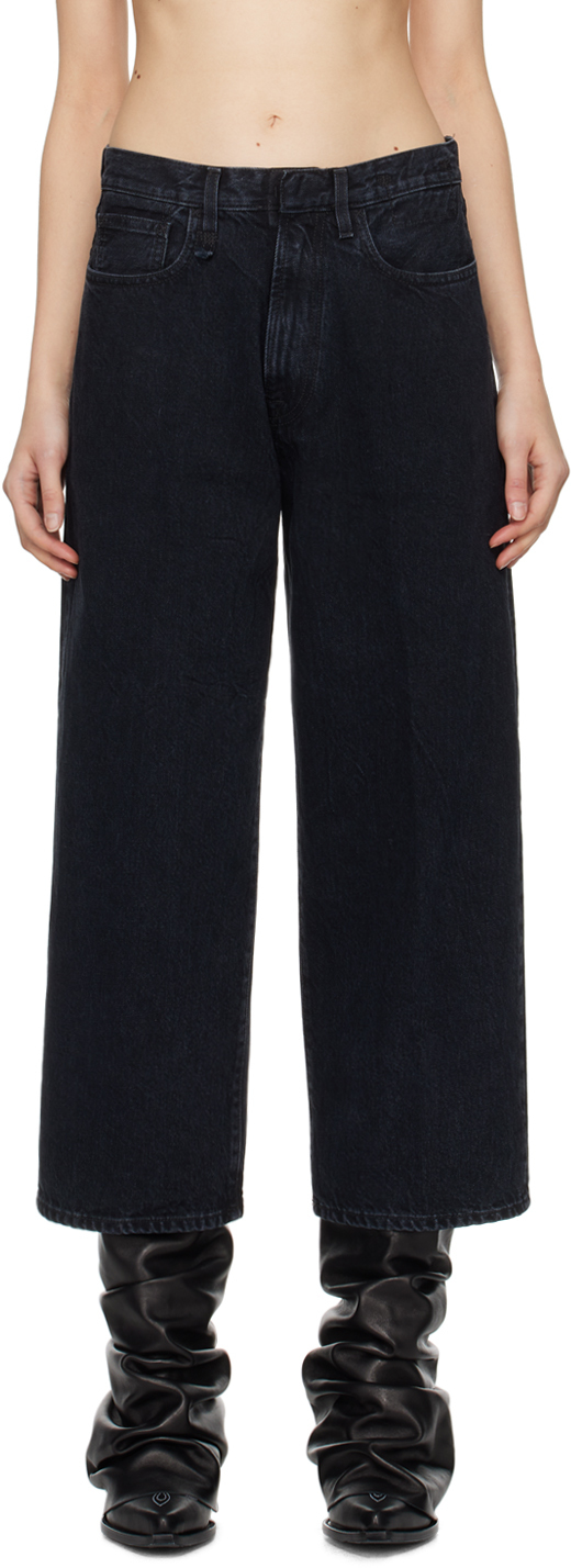 Shop R13 Black Ankled D'arcy Jeans In Onyx Black