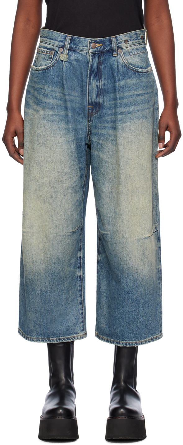 R13 Blue Cropped Jeans SSENSE