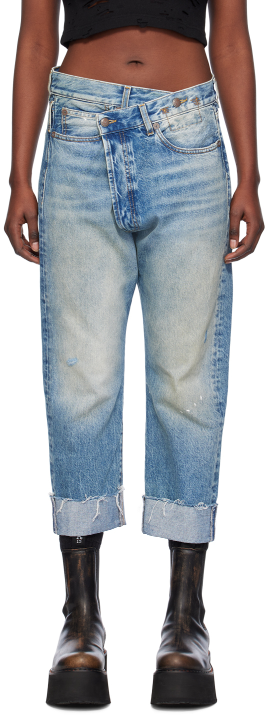R13 Blue Crossover Jeans In Jasper