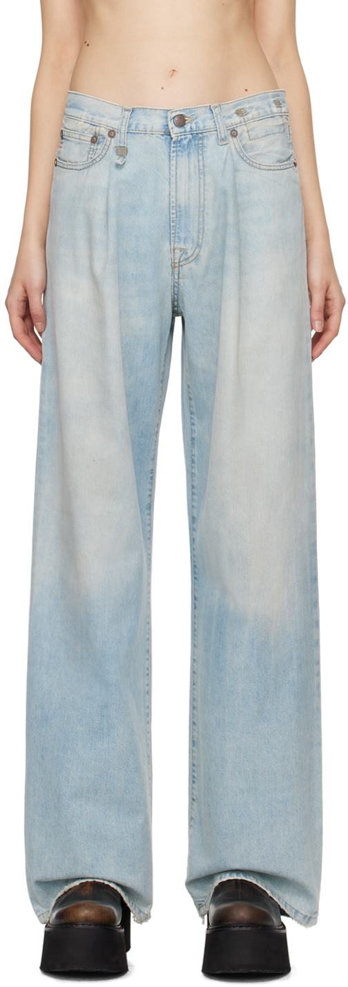 Blue Damon Pleated Jeans