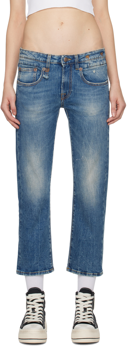 R13 Blue Boy Straight Jeans SSENSE UK