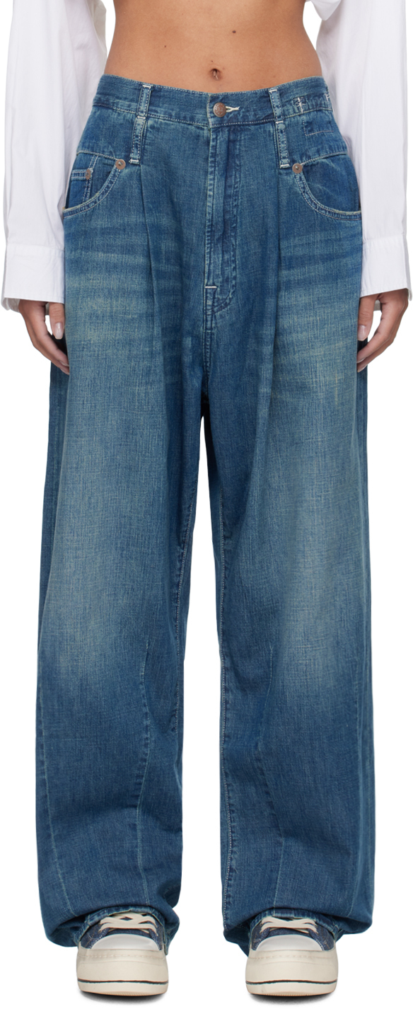 Shop R13 Blue Venti Jeans In Windsor Bue