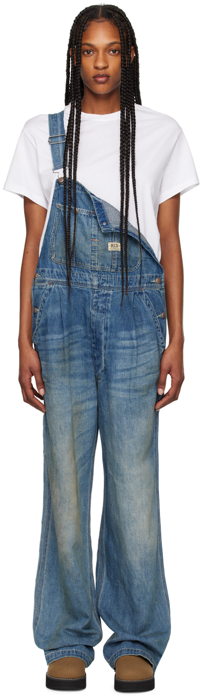 Indigo Damon Denim Overalls by R13 on Sale