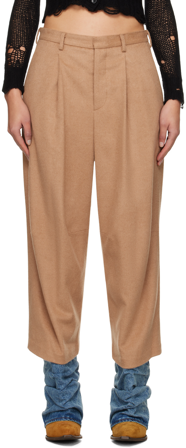 R13 Tan Articulated Knee Trousers In Camel