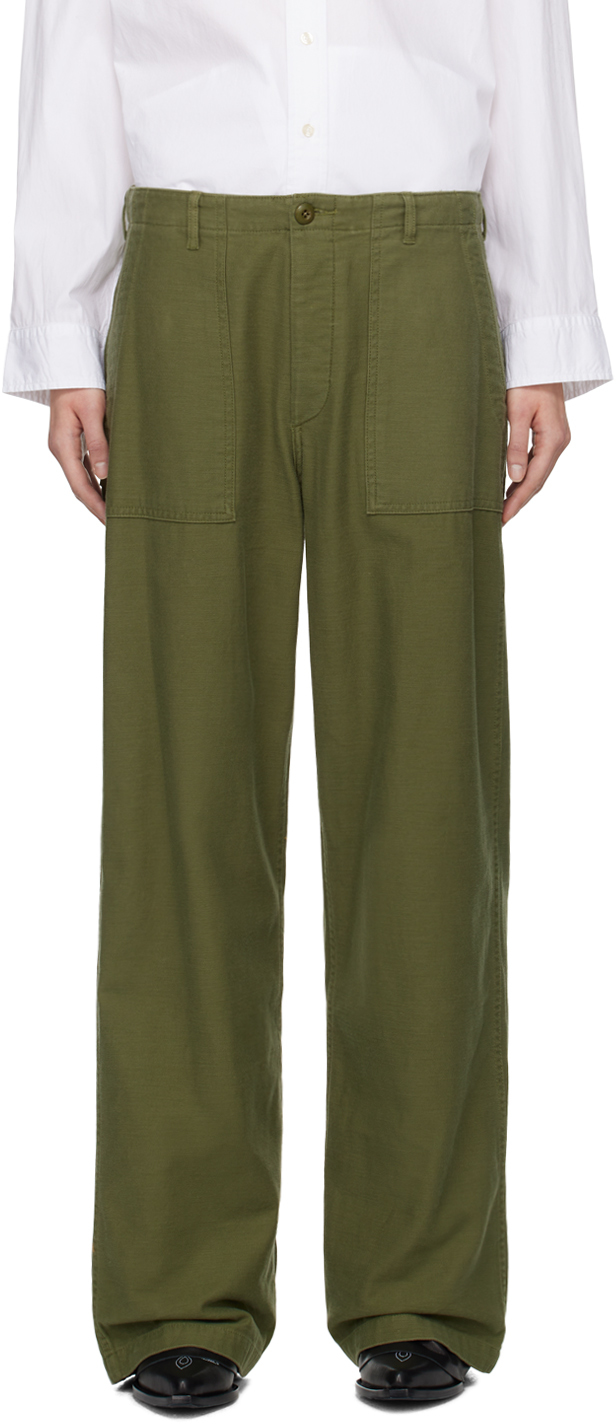 R13 Green Utility Trousers In Olive