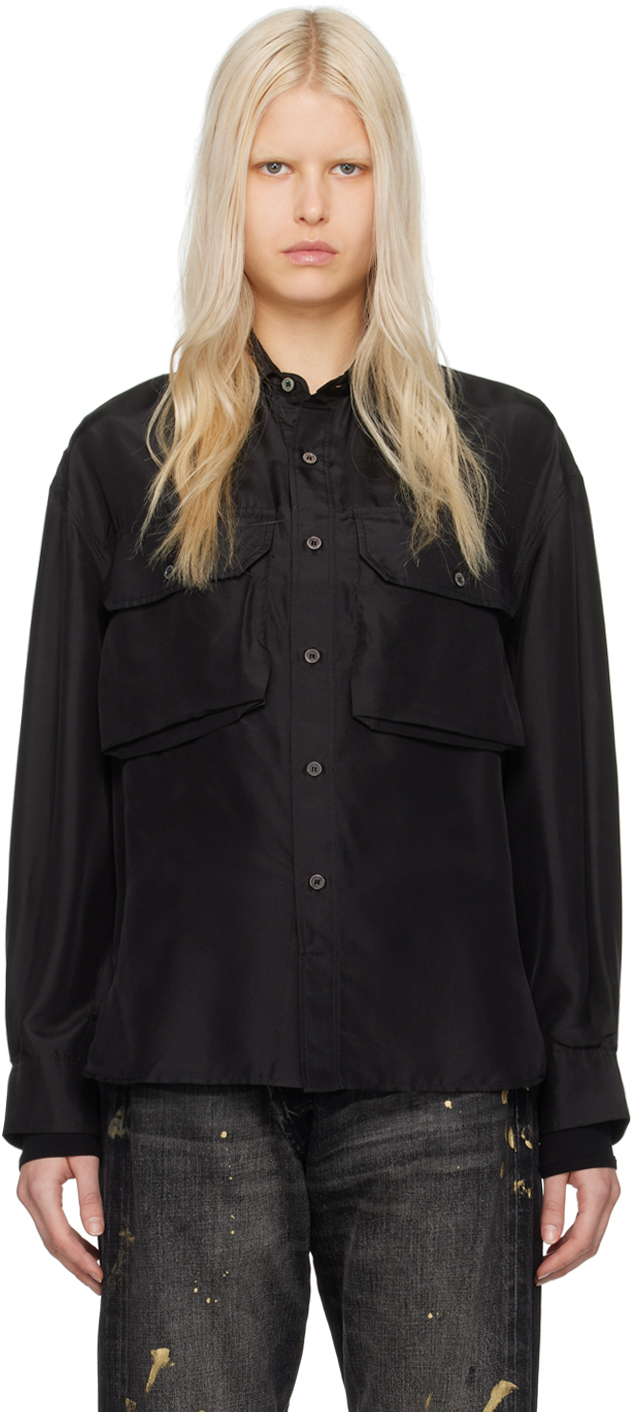 R13 Black Oversized Pocket Shirt SSENSE UK