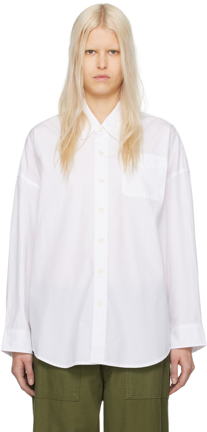 R13: White Drop Neck Shirt | SSENSE