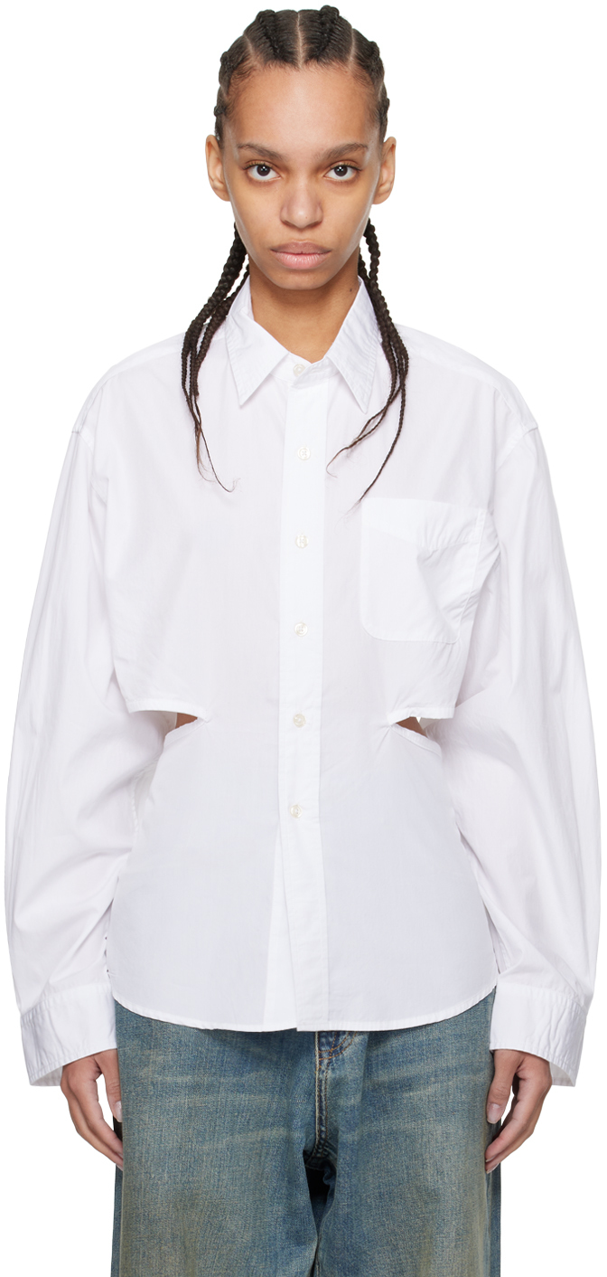 Shop R13 White Cutout Shirt