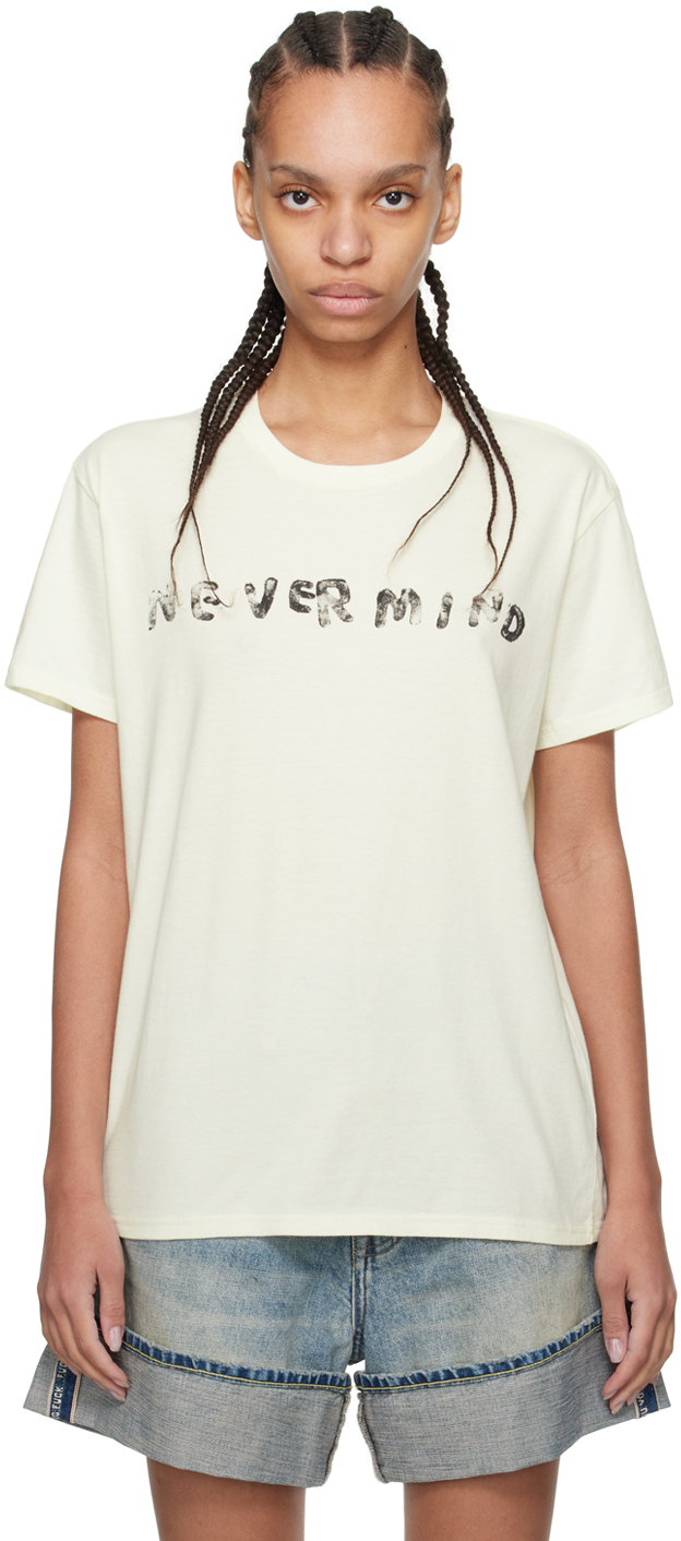Shop R13 Off White 'nevermind Boy' T-shirt In Ecru