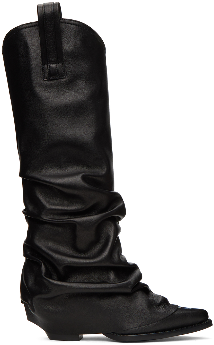 Black Mid Cowboy Sleeve Boots