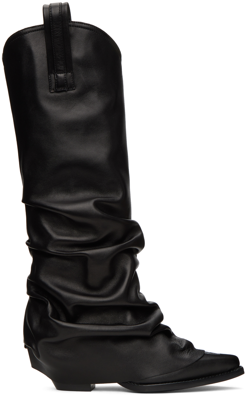 Bottes Cowboy Justin Roper Homme - Noir - Taille 9.5 D - Cuir - Occasion