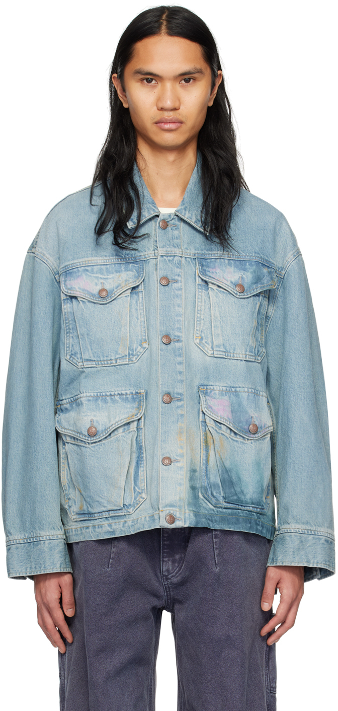 R13 Blue Trucker Denim Jacket SSENSE