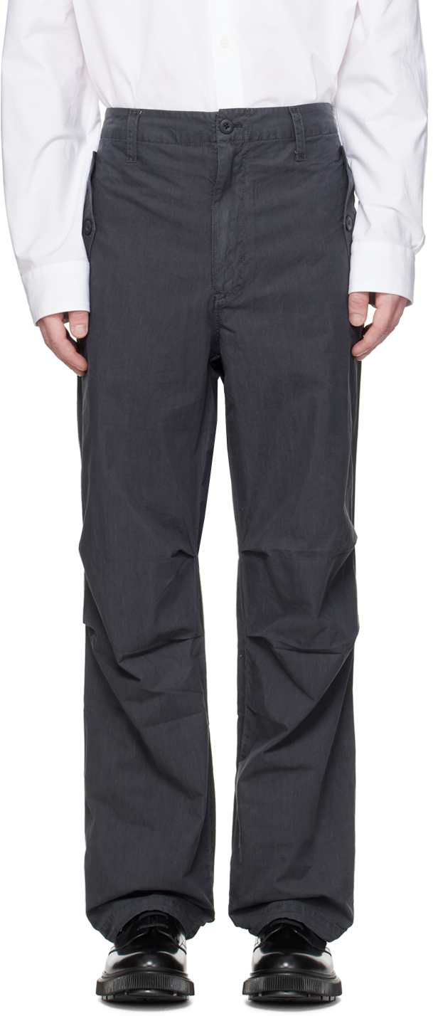 Samsã¸e Samsã¸e Grey Saross X Trousers In Washed Black
